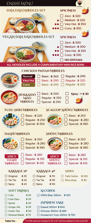 ENISHI BKK Menu ENISHI BKK Menu